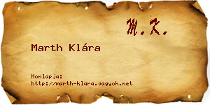 Marth Klára névjegykártya
