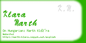 klara marth business card